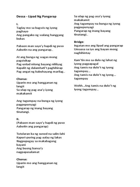 Lyrics Lipad Ng Pangarap (feat. .
